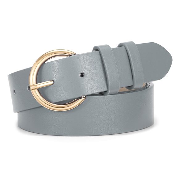Sаnsths Accessories - 2924 Women Black Casual Leather Belt With Gold Buckle Ladies Dress